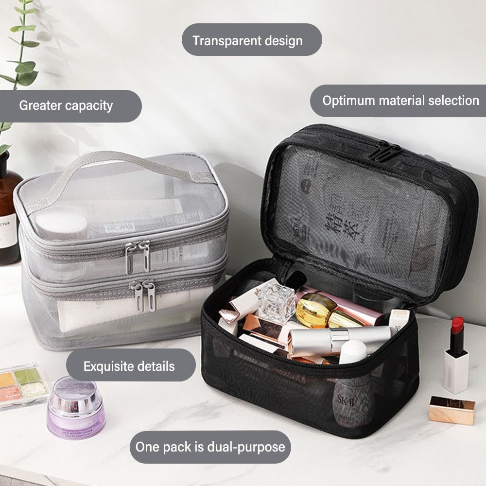 Beauty Preservation Makeup Bag - Fashion Transparent Mesh Travel Cosmetic Bag
