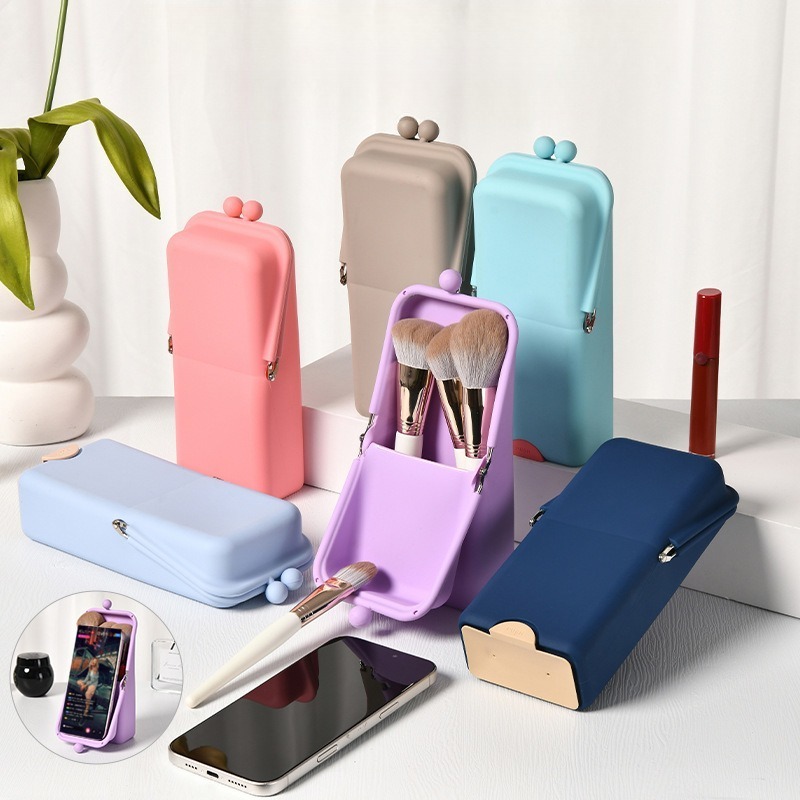 Beauty Preservation Makeup Bag - 1pcs Silicone Makeup Brush Storage Bag
