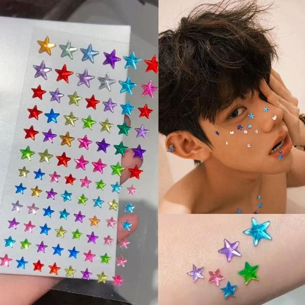 Beauty Gems Makeup - Self-Adhesive Face Rhinestones Colorful Crystal Gem