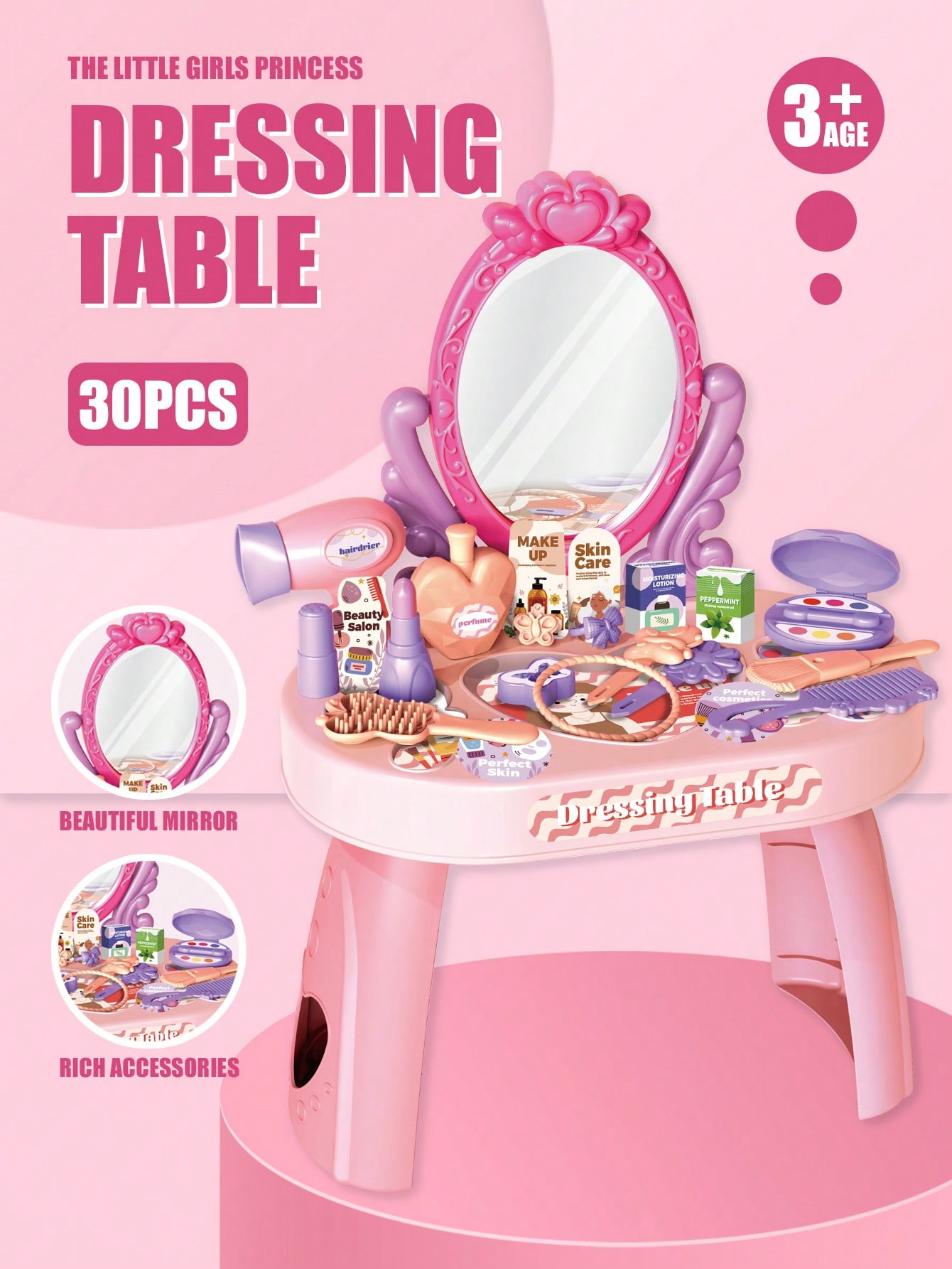 Beauty Makeup Girl - Kids Princess Vanity Dressing Table Toy