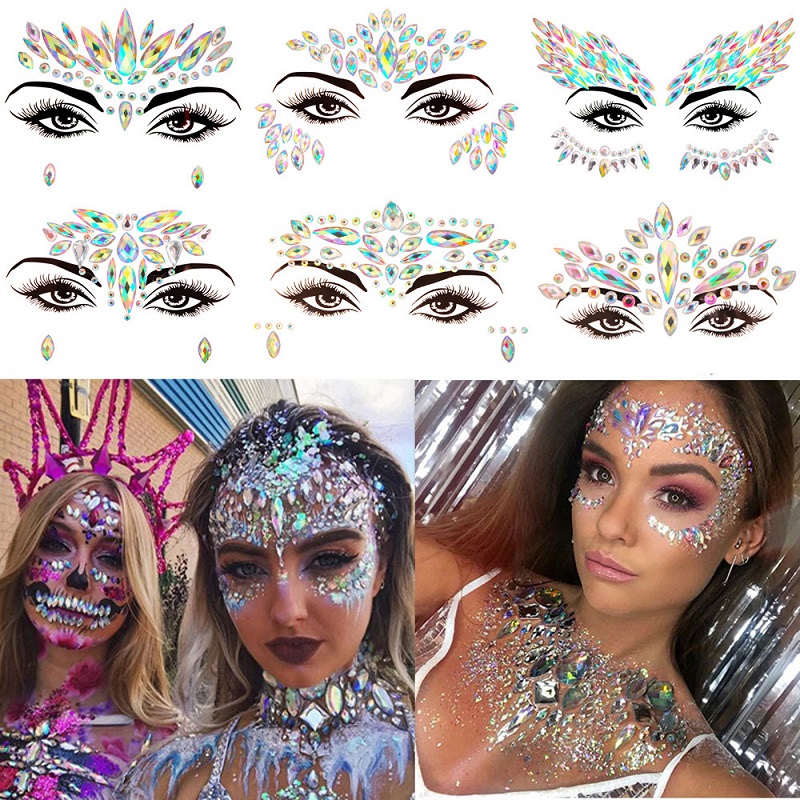 Beauty Gems Makeup - 3D Rhinestone Bright Face Stickers for