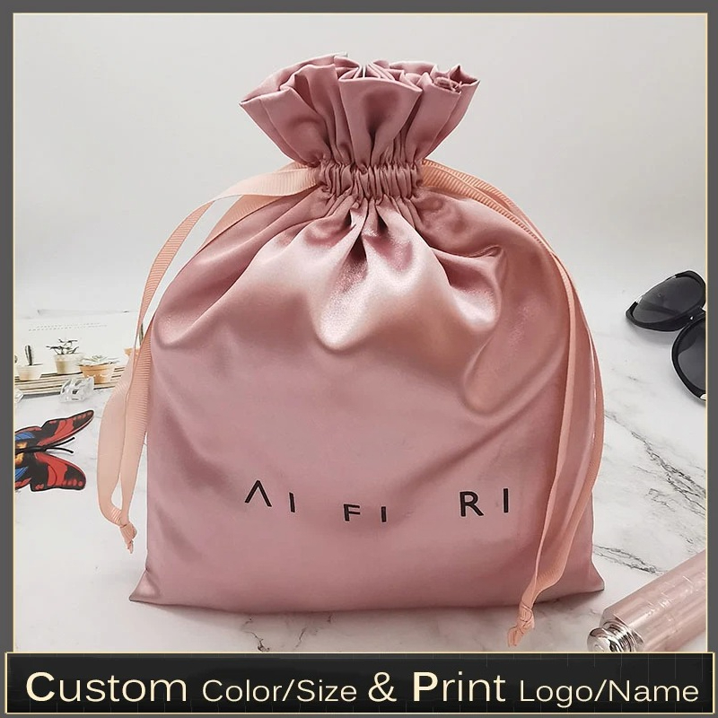 Beauty Makeup News - Custom Logo Satin Drawstring Bags Hair