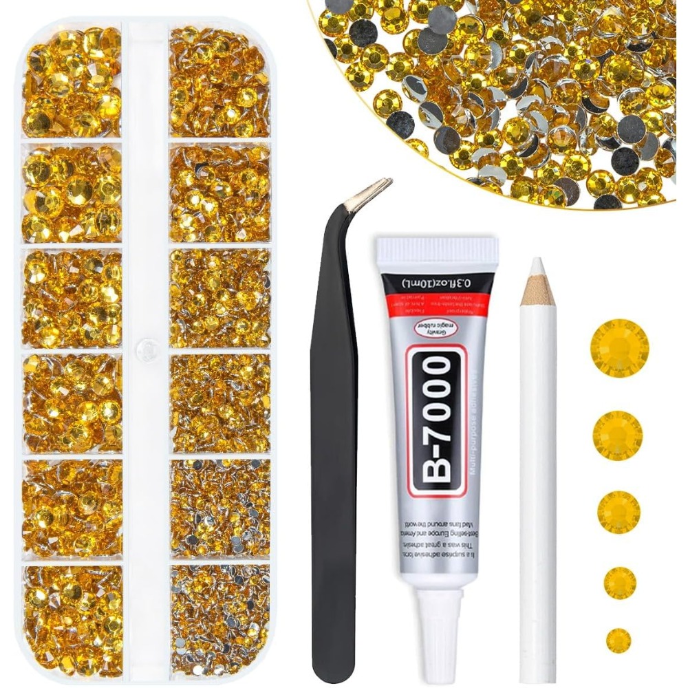 Golden Yellow Crystal Flatback - огляд і ціна Beauty Gems Makeup