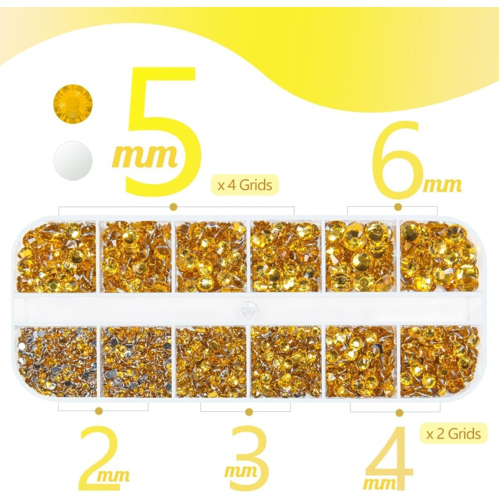 Golden Yellow Crystal Flatback - огляд і ціна Beauty Gems Makeup