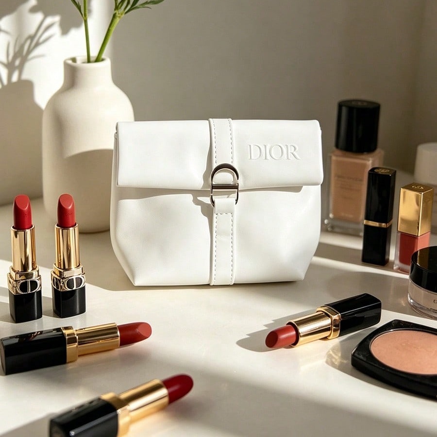 Dior’s Bag White Cosmetic Bag  - огляд і ціна Beauty Makeup Dior