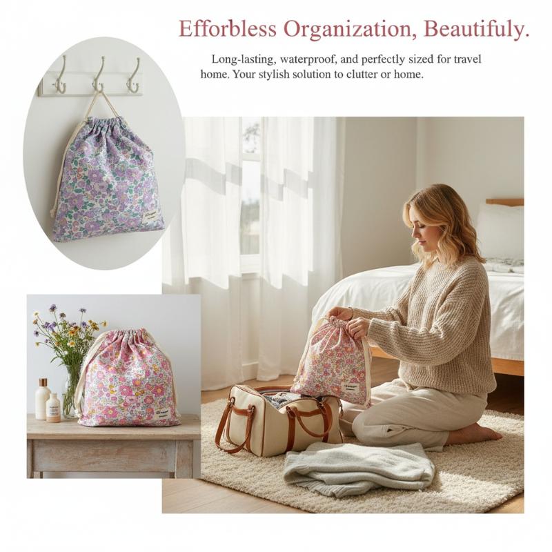 Handmade Floral Cotton Drawstr - огляд і ціна Beauty Preservation Makeup Bag